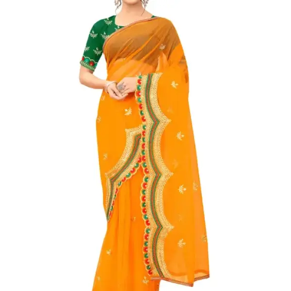 Bhagalpuri Embroidered Net Saree