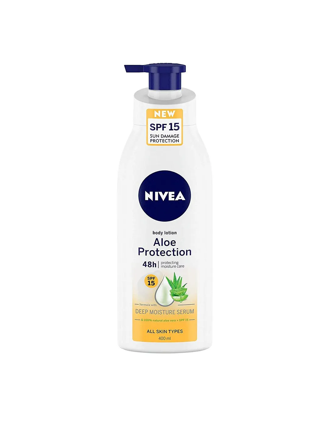 NIVEA Unisex Aloe Protection Deep Moisture Serum Body Lotion SPF 15 400 ml