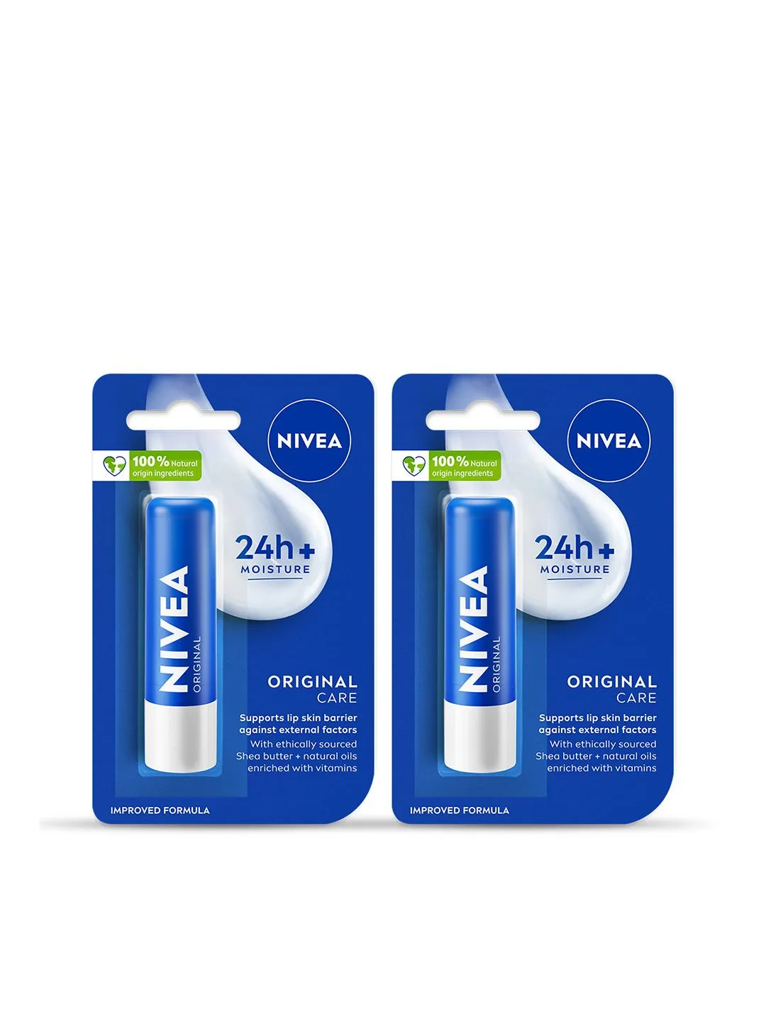 Nivea Set of 2 24 Hr Melt-In Moisture Original Care Lip Balm